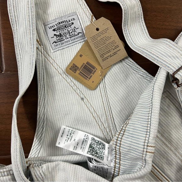Levi's Size Medium Blue Stripey Vintage Shortalls - Picture 9 of 12